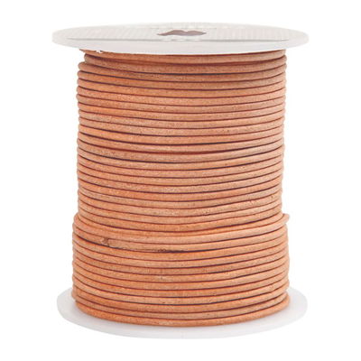 Koord leer 1 mm cognac - 1 meter