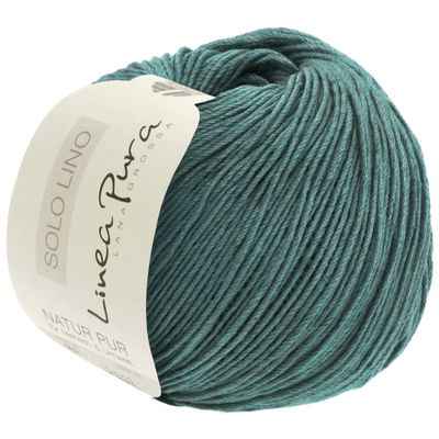 Lana Grossa Solo Lino 28 petrol blauw