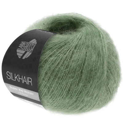 Lana Grossa Silkhair 154 oud groen opruiming 