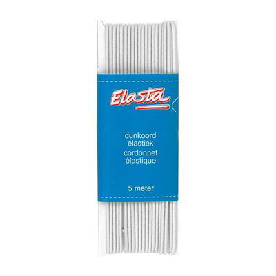 Elastiek koord 1 mm - wit 5 meter 
