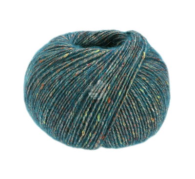 Lana Grossa Ecopuno tweed 306 petrol gemeleerd opruiming 