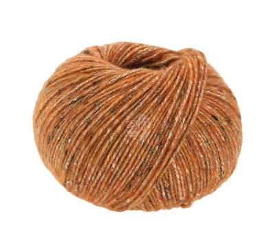 Lana Grossa Ecopuno tweed 316 oranje gemeleerd opruiming 