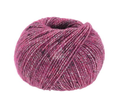 Lana Grossa Ecopuno tweed 317 fuchsia gemeleerd opruiming 
