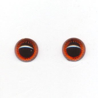 Ogen 10 mm amber met twinkel 5 paar 