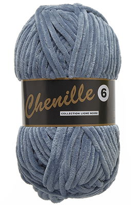 Lammy Yarns Chenille 6 - 022 grijs blauw