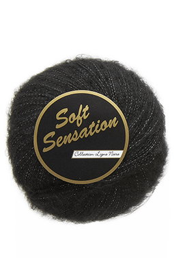 Lammy Yarns - Soft Sensation lurex 606 zwart op=op uit collectie 
