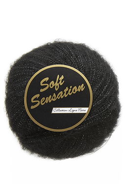 Lammy Yarns - Soft Sensation lurex 606 zwart