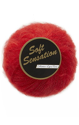 Lammy Yarns - Soft Sensation lurex 604 rood op=op uit collectie 
