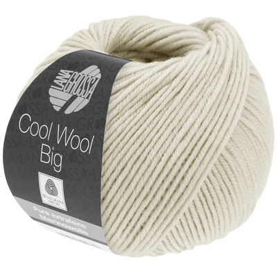 Lana Grossa Cool wool big 1010 grijs naturel op=op uit collectie 