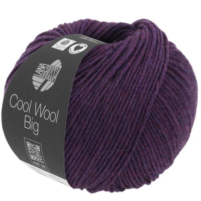 Lana Grossa Cool wool big 1604 donker paars melange opruiming 