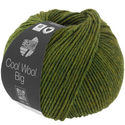 Lana Grossa Cool wool big 1611 donker groen melange opruiming 