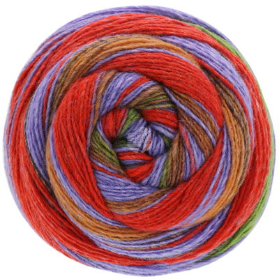 Lana Grossa Gomitolo tosca 163 noga, bruin, paars, rood opruiming 