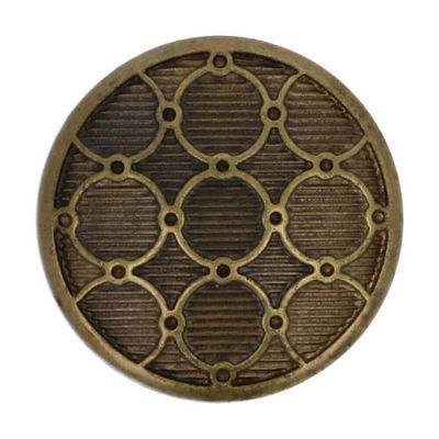 Knoop 15 mm oud goud met rasters
