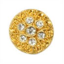 Knoop 15 mm goud strass