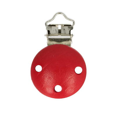 Clip voor speen hout - rood 1 stuk 
