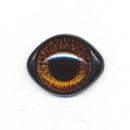 Ogen 10-14 mm bruin ovaal met zwarte rand (1 paar)
