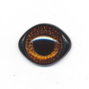 Ogen 10-14 mm bruin ovaal met zwarte rand 1 paar 