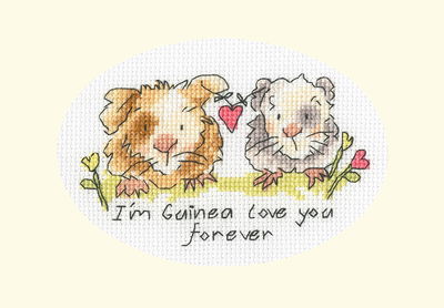 Borduurpakket dieren - I m Guinea love you forever