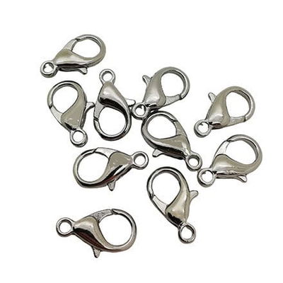 Kettingsluitingen 12, 14 en 15 mm zilver - Karabijnsluiting