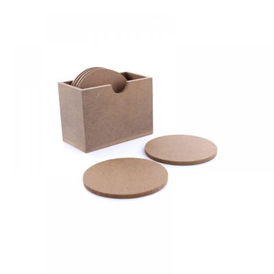Houten onderzetters in box 6 stuks 
