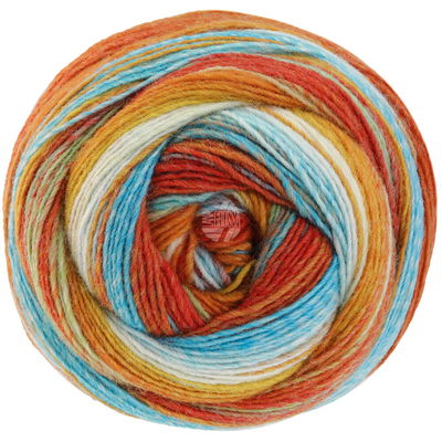 Lana Grossa Gomitolo arte 1011 oranje beige blauw opruiming 