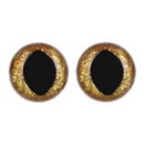 Ogen 15 mm goud geel glitter (2 paar)