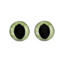 Ogen 15 mm groen glitter (2 paar)
