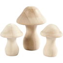 Paddenstoelen 3,3 en 4,5 am (3 stuks) hout