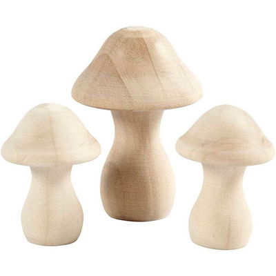 Paddenstoelen 3,3 en 4,5 am 3 stuks hout