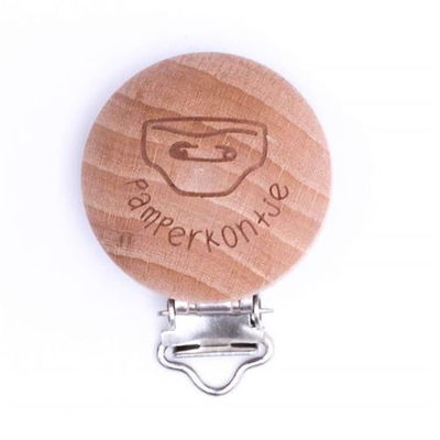 Clip voor speen hout - Pamperkontje 1 stuk 