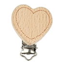 Clip voor speen hout - hart (1 stuk)