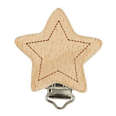 Clip voor speen hout - ster 1 stuk 
