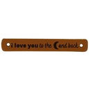 Leren Label - I love you to the moon and back 004 Cognac 7 a 1 cm (2 stuks)