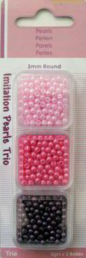 kralen - Rocaille 3 mm - ass. rose 3 x ca 4 gram 
