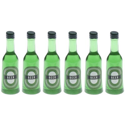 Miniatuur bierflesjes groen 6 stuks - Rico 500518