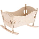 Miniatuur houten wieg 8,8x5,9x3,8 cm - rico 500545