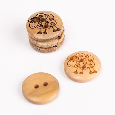 Knoop 15 mm hout met schaapje - 627