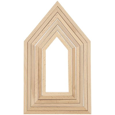 MDF huisjes lijst 6 delig 100201