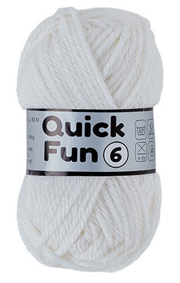 Lammy Yarns Quick Fun 6 - 005 wit op=op uit collectie 