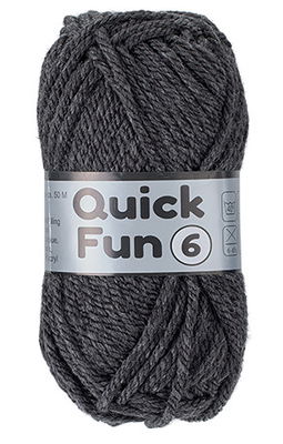 Lammy Yarns Quick Fun 6 - 002 donker grijs op=op uit collectie 