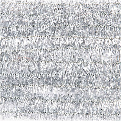 Chenille 9 mm - 50 cm glitter zilver 10 stuks 