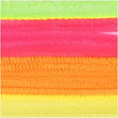 Chenille 9 mm - 50 cm Neon roze, groen, oranje, geel (10 stuks)