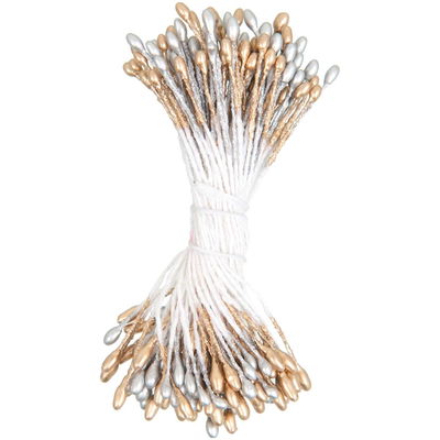 Meeldraden goud en zilver 6 cm 100 stuks 