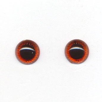 25 paar - Ogen 10 mm amber twinkel