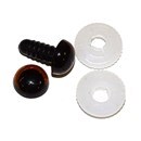 Ogen 18 mm donker bruin transparant (1 paar)