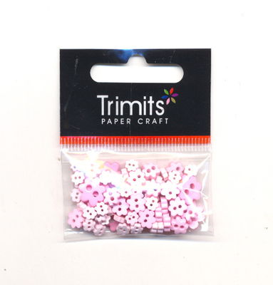 Knoop 4 - 10 mm roze bloem ass.