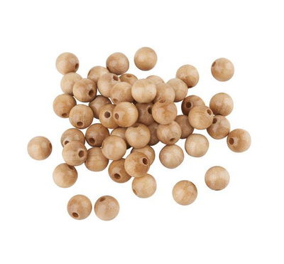 kraal hout 6 mm naturel gelakt ca 100 kralen 