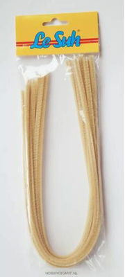 Chenille 9 mm - 50 cm beige 10 stuks 