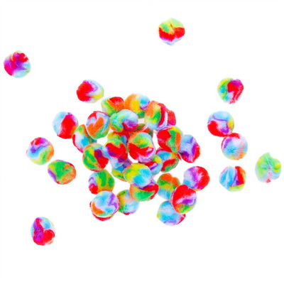 Pompon 25 mm regenboog 40 stuks 
