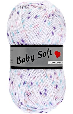 Lammy Yarns - Baby soft 605 paars aqua roze gespikkeld op=op uit collectie 
